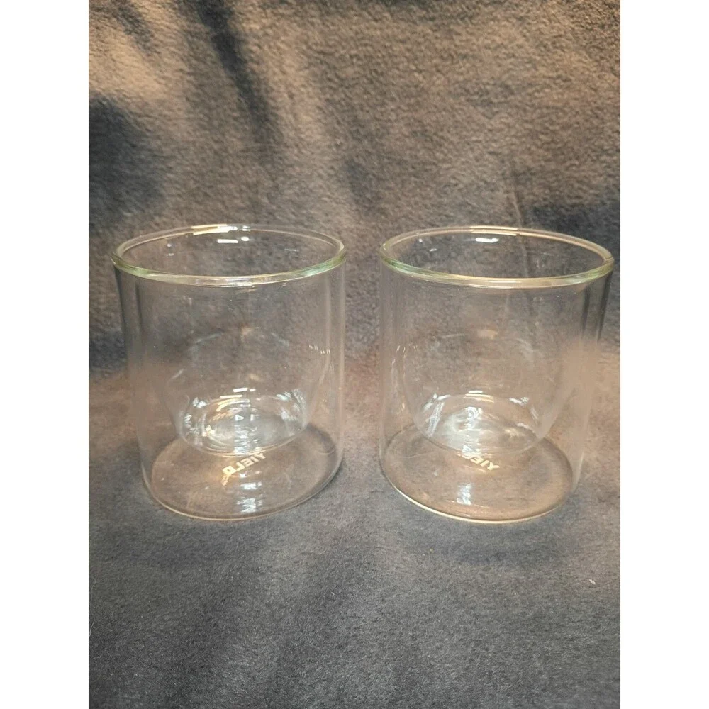 Set of 2 Yield Double Wall Borosilicate Glasses 6oz Insulated Coffee Tea Cups